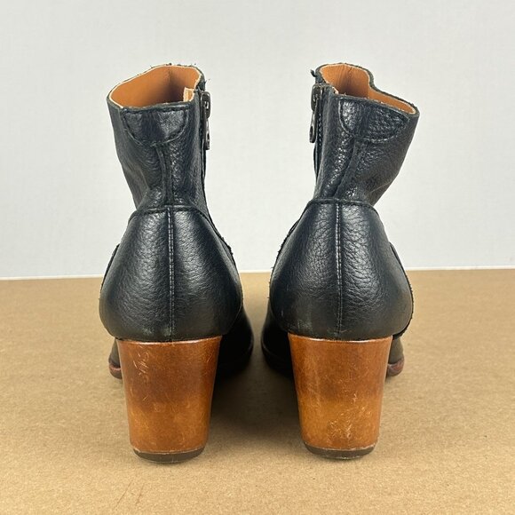 Kork-Ease Michelle Wedge Ankle Boots Booties Womens 6.5 Black Brown Side Zip - Picture 4 of 10